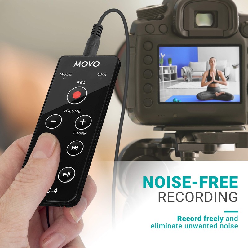 Movo REC-4 Wired Remote Control for Zoom H2n, H4n Pro,