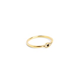 SINGULARU - Ring Horus Eye Gold - Ring made of 925 Sterling Silver with 18 Carat Gold Plating - Women's Jewellery - Various Finishes and Sizes - Sizes 10-18, Gold Gold Precious metal, No Gemstone