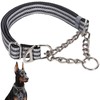Martingale Collar with Steel Chain,Reflective Nylon Dog Collar with Soft
