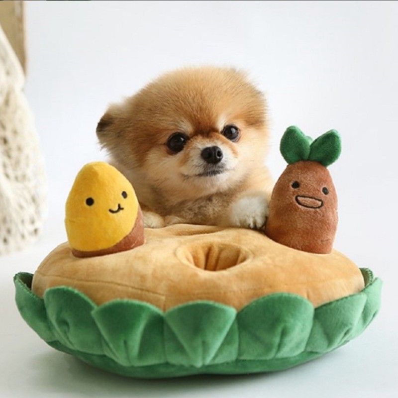 Plush Dog Puzzle Toy Stress Relief Slow Feeding Pulling Sweet