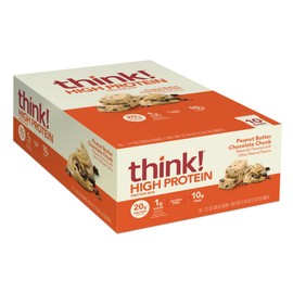 think! Protein Bars, High Protein Snacks, Gluten Free, Kosher Friendly, Peanut Butter Chocolate, 10 Count