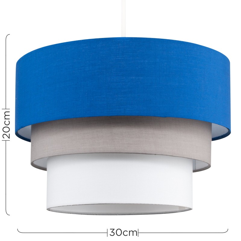 MiniSun | Round Modern 3 Tier Fabric Ceiling Pendant Light