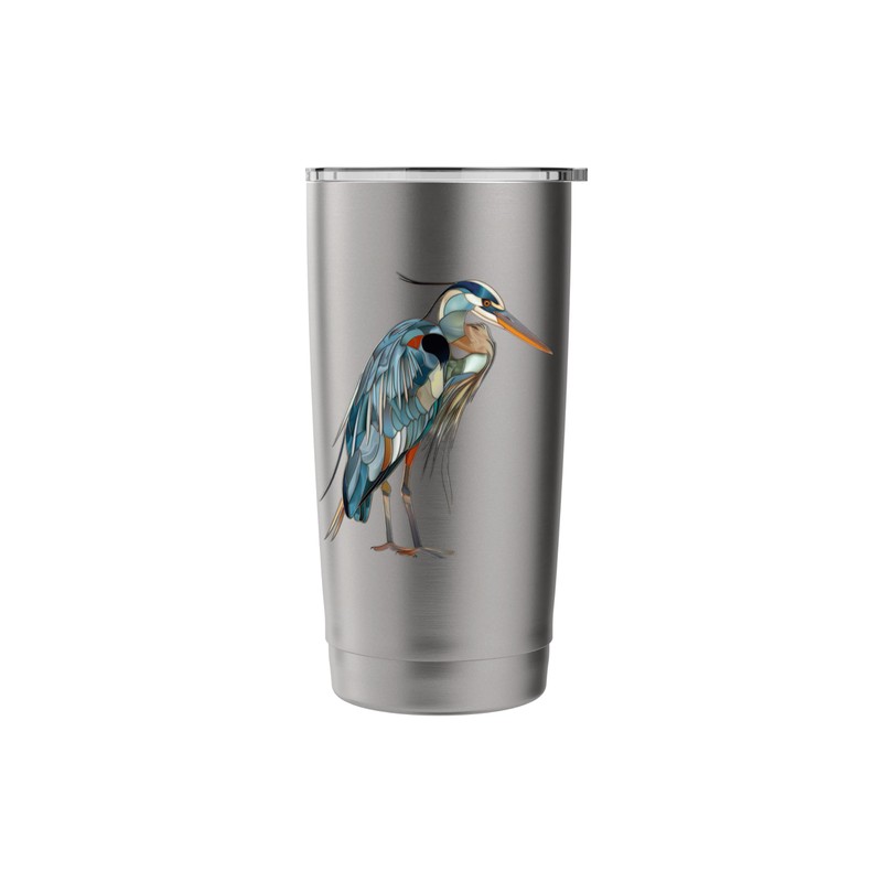 Great Blue Heron Stained Glass Stainless Steel Insulated Tumbler