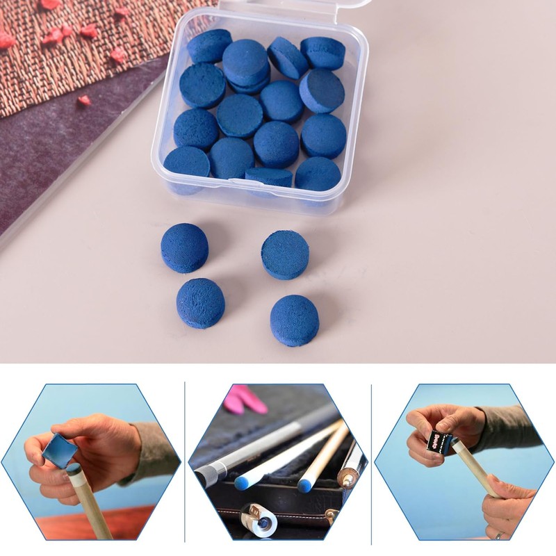 Ezranova 20 Pcs 10mm Pool Tips Snooker Tips,Leather Pool Cue