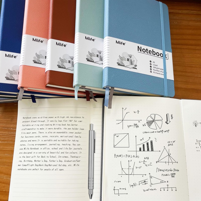 Mlife Notebook Lined A5, Journal Book with 200 Pages, Premium