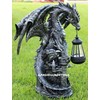 GARDENGREETERS Dragon Statue with Solar Light Lantern Figurine