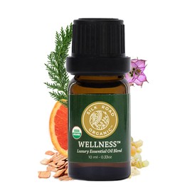 Silk Road Organic Wellness Essential Oil Vitality Blend - 100% Pure USDA Certified Frankincense, Cypress, Cedarwood, Clary Sage, Orange - Thrive Naturally, 10 ml Dropper