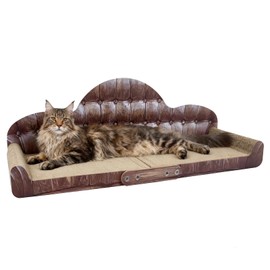 30" x 11" Extra Large Cat Scratcher Couch for Indoor Cats, Cat Sofa Scratcher with High Density Corrugated Cardboard, Kitten Scratching Bed & Cat Lounge for Big & Multi Cat Homes (X-Large)