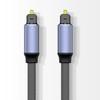 光デジタル光ファイバーケーブル SPDIFデジタル伝送 OPTICAL ナイロン編み素材 高耐久性 PS4、サウンドバー、TVスピーカーなど用 1 M ブラック