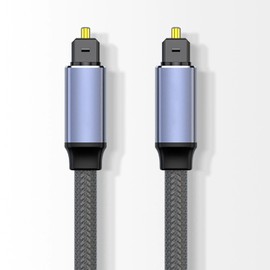 光デジタル光ファイバーケーブル SPDIFデジタル伝送 OPTICAL ナイロン編み素材 高耐久性 PS4、サウンドバー、TVスピーカーなど用 1 M ブラック