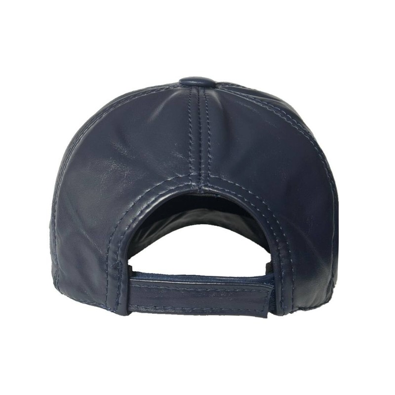 Lukkizara Navy Genuine Lambskin Leather Baseball Cap Hat Men Dad