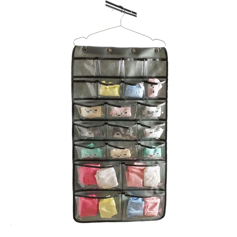 NIMES Hanging Closet Underwear Sock Bra Organizer Dual-Sided Accessories Storage