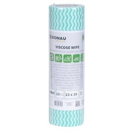 DONAU HOME Cloth with 70% Viscose/High Quality Wiping Cloth on Roll/Cleaning Cloths for Furniture/Durable/Absorbent/Soft/Streak-Free/Roll/23 x 39 cm/25 Sheets/Green