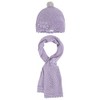 Little Girls Flower Applique Angora Blend Knit Hat/Scarf Set (1-Small,