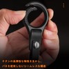 TISUR Titanium Keychain, Genuine Leather, Round Shape, Carabiner, Small Size,