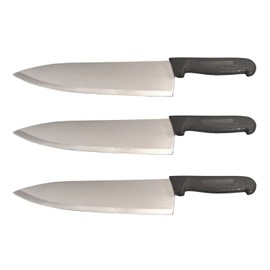 Cozzini Cutlery Imports 12" Chef Knife Black Handle - Razor Sharp Commercial Kitchen Cutlery - Cook's Knives (3 Pack - 12" Chef)
