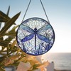 Dragonfly Decor Suncatcher Stained Glass Window Hanging - Handmade Artistic