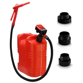 FUELIO Fuel Transfer Pump Battery Powered with Nozzle - Gas Pump For 5 Gallon Gas Can - 51" Long Hose, Hand Control Nozzle - GAS CAN NOT INCLUDED
