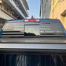 Rear Window Decals Back Windshield Glass Emblem Stickers for Dodge Ram 2009-2025 Exterior Accessories (American Flag)