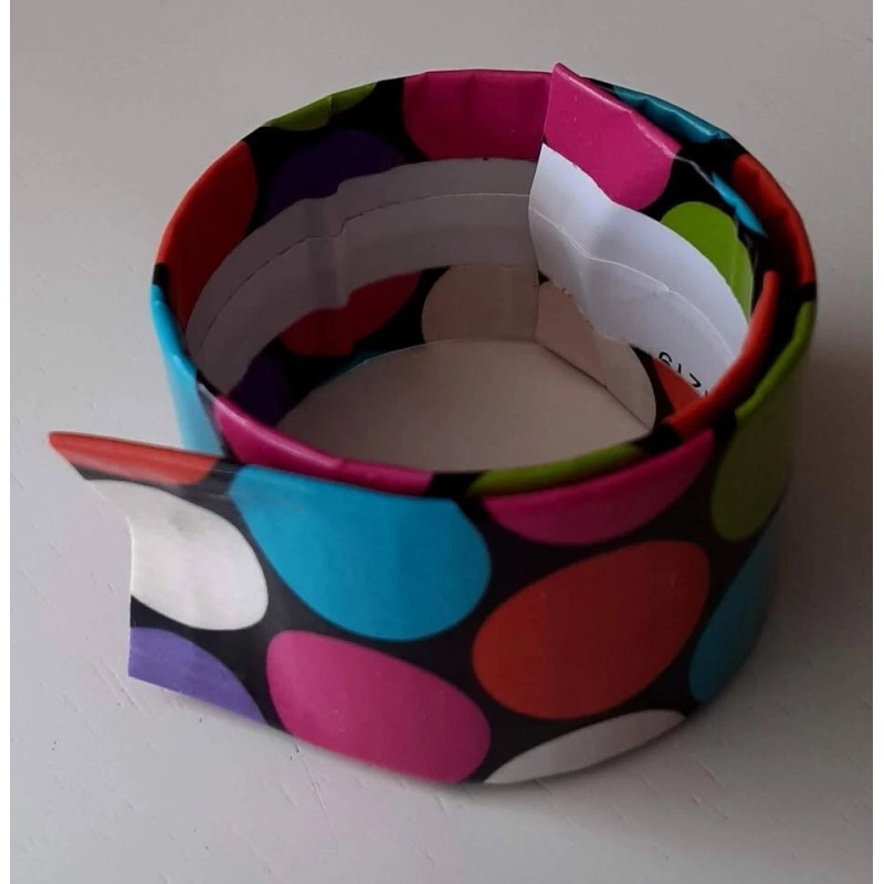 Candy Dot Slap Bracelet handmade duck duct tape