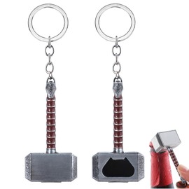 Keychain Keyring Hammer Merchandise Bottle Opener Keychain Creative 3D Bottle Opener for Home Bar Party BBQ - Brown