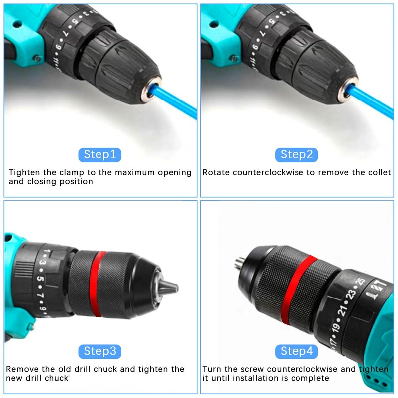 Eagles 2-13mm Keyless Drill Chuck Metal Heavy Duty 1/2''-20UNF with