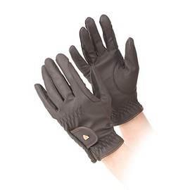 Aubrion Shires PU Synthetic Leather Horse Riding Gloves Child - Brown Small, Brown