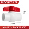 1/2 Inch PVC Ball Valve ASTM SOCKET Water Shut-Off Schedule