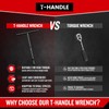 Upenjok T-Handle Wrench Socket 8mm, 6-Point T Wrench Set Metric