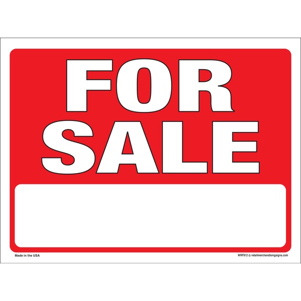 WRF912 - For Sale Sign Window Sticker for Business &
