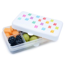 melii Mini Snackle Box – 6 Compartments, Divided Snack Container, Food Storage for Kids and Adults, Removable Dividers, Arts & Crafts, Beads, BPA-Free, Gummy Bears