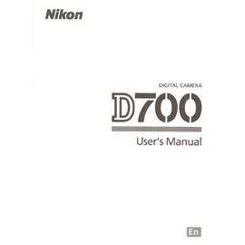 Nikon D700 Digital Camera Original Instruction Manual