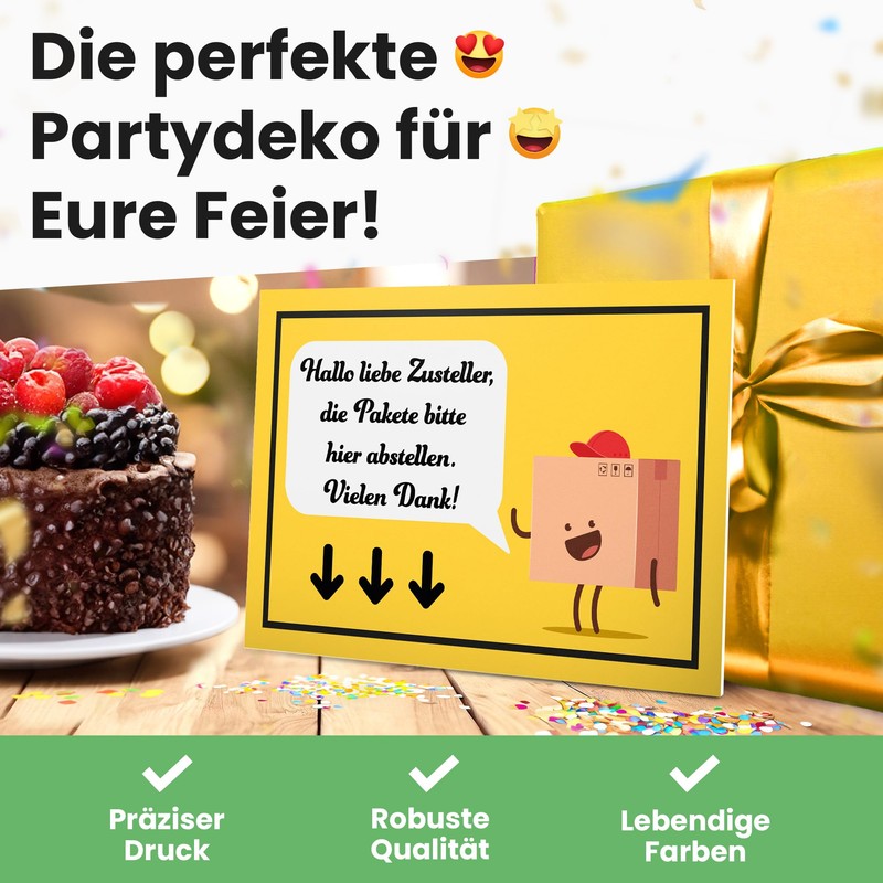 DankeDir! Pakete bitte hier abstellen – Sign 30 x 20