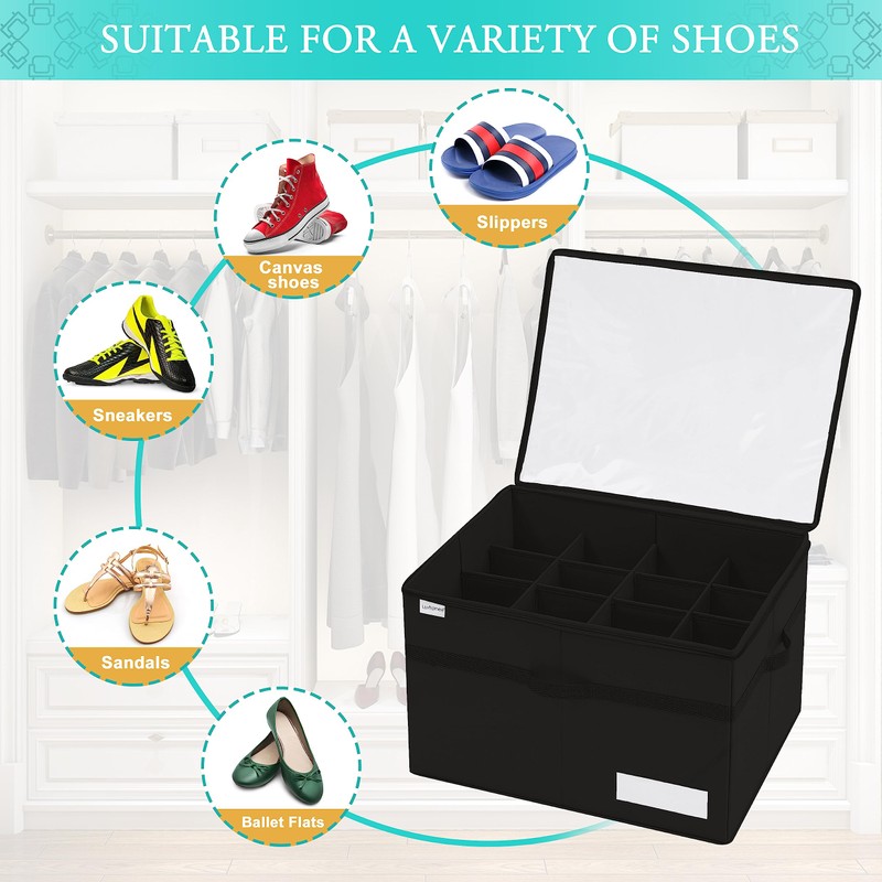 Luvhomee Shoe Storage Organizer, Fits 16 Pairs, Large Shoe Organizer
