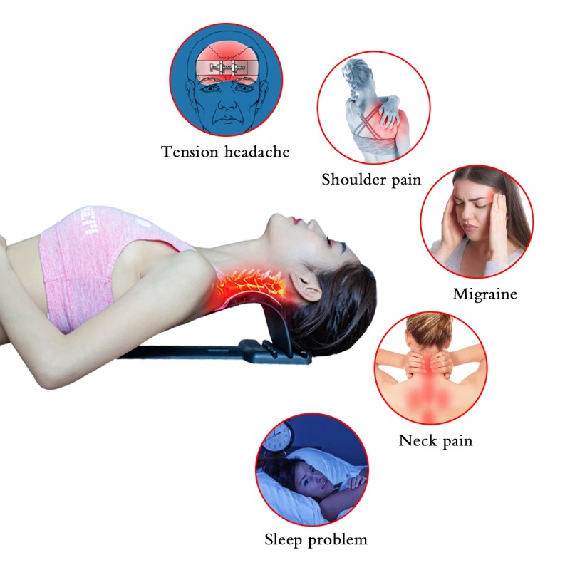 Plugsharge Multi-Level Neck Stretcher, Massage Relaxer Traction Device, Blue