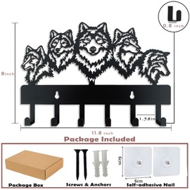 Viiluuxr SchlüSselbrett Schwarz Und 6 Haken SchlüSselhalter Ohne Bohren Wandmontage Platzsparendes Tragbares Organizer SchlüSselablage Aufbewahrung Kindergarderobe Garderobenhaken Mehrzweckhaken.