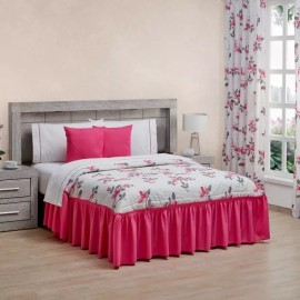 Elefantito Colcha Individual  Con Cojines Sarah Rosa  Envio Gratis