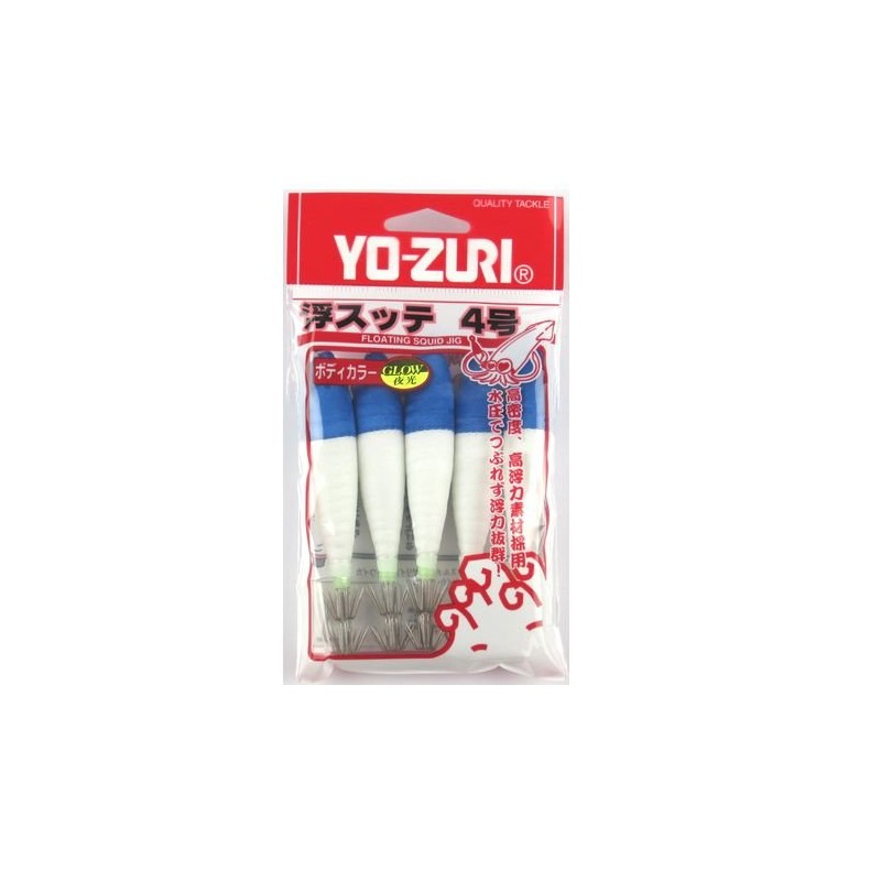 ヨーヅリ(YO-ZURI) スッテ: 浮スッテ カン TY2布巻5本入 4.0 LBH: 夜光ボディ×青×白
