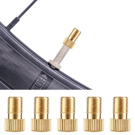 KIEVODE 5 PCS Bike Presta Valve Adapter - Convert Presta Valve to Schrader, Works with Air Compressors, Pumps, and More, Brass Tool for Mountain and Road Bicycles