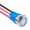 KWONONG LED Latching Push Button Switch, Stainless Steel, IP67 Waterproof
