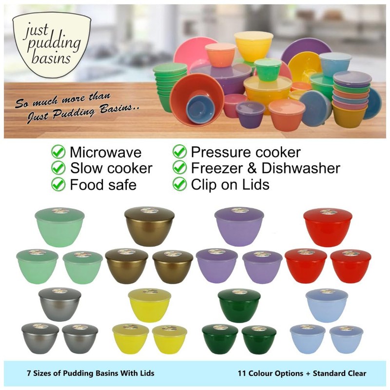 Just Pudding Basins 4 Pint Large Bowl with Lid for