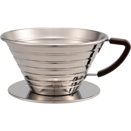Carita Kalita Stainless Steel Coffee Dripper Wave Series - 2-4 People, 185S, Made in Japan, For 2-4 Cups