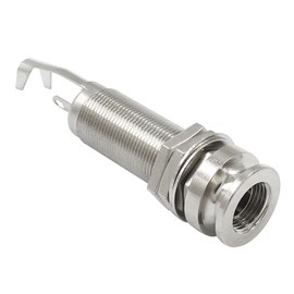 LifCratms 1/4"(6.35mm) Guitar End Pin Output Jack, Silver Metal Threaded Stereo Output Jack Socket for Electric Guitar Bass
