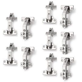 Probrico Cabinet Hinges(5 Pair), Full Overlay Hinges for Wardrobe, 135 Degree Soft Close Corner Cupboard Hinges, Brushed Nickel Concealed Kitchen Door Hinges