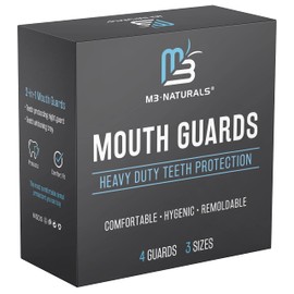 Mouth Guard for Grinding & Clenching Teeth BPA Free 4 Guards for Adults & Kids Dental Guards Bite Guards Night Guards for Teeth Grinding Teeth Grinding Mouth Guard for Sleep by M3 Naturals