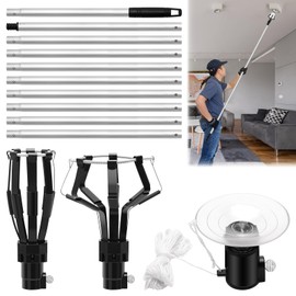 Zhaoyao 12 FT High Ceiling Light Bulb Changer with Pole, 3 Replaceable Heads, Adjustable Light Bulb Extension Pole Changer