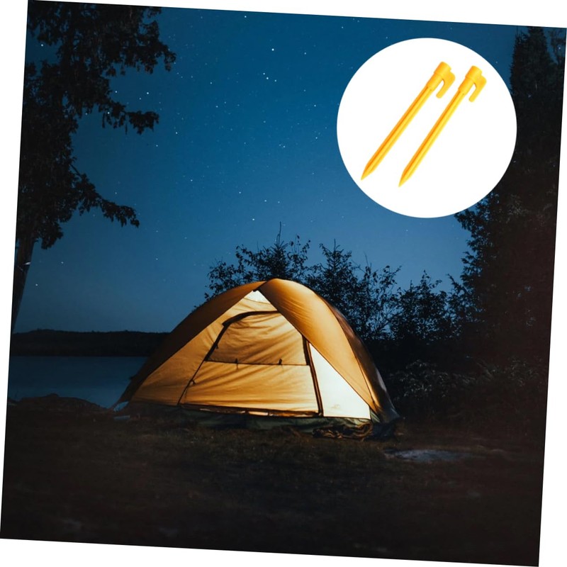 Mipcase Heavy Duty Plastic Tent Pegs Yellow Beach and Garden