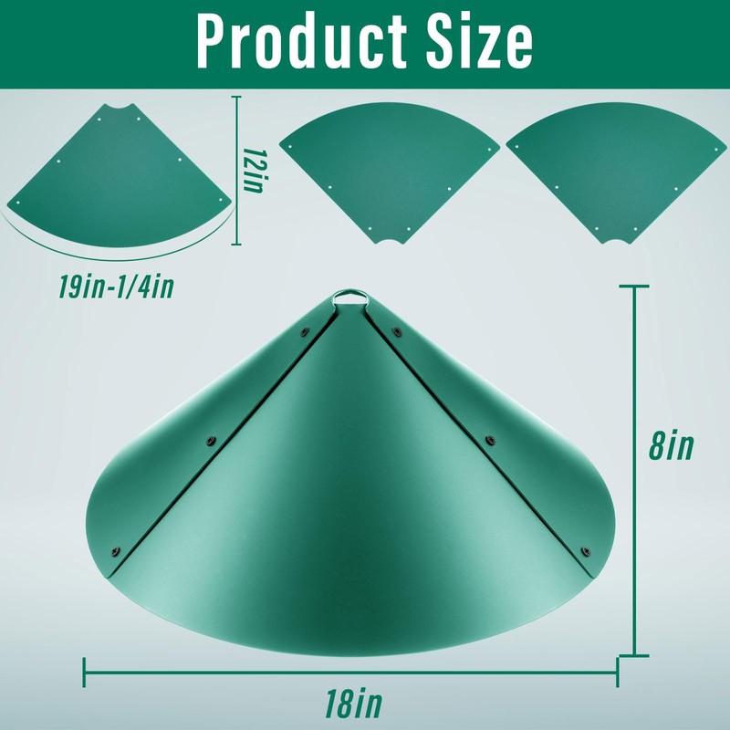 Domensi 4 Sets 18 Inches Squirrel Baffle for Bird Feeder