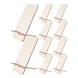 Ipetboom 10pcs Wooden Phone Stand: Desk Phone Holder - Portable Mobile Stand for Office and Home - Wood Tablet Holder Detachable & Unfinished