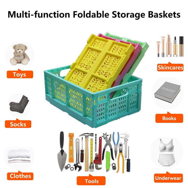 PTEREIW 4 Pack 20L Large Closet Storage Baskets Bins for